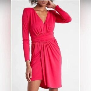 Express V-Neck Strong Shoulder Mini Dress XS